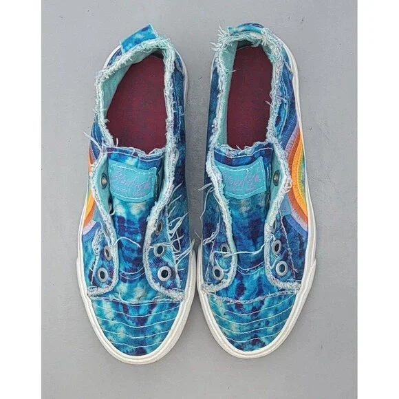 Blowfish Malibu Playwire-F-T Sneakers Blue Tie Dye Size 7 Slip-On - Picture 10 of 13